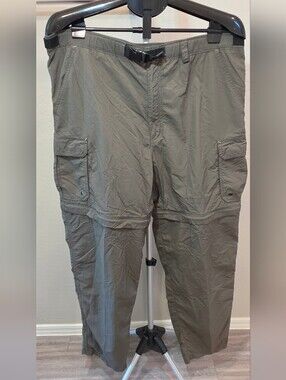 REI Men's Convertible Cargo Pants - Olive Green Pants 38x32 With Zip Off Shorts